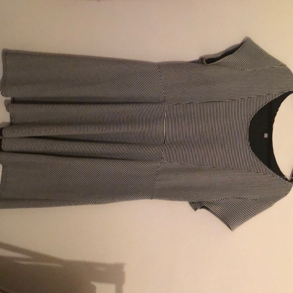 Black and white striped dress